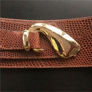 Vintage Designer Italian Leather Adjustable Belt
